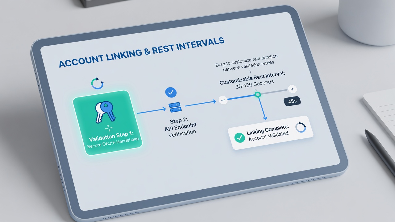 Spinner game dashboard displaying customizable rest interval options post-validation in a mobile casino app
