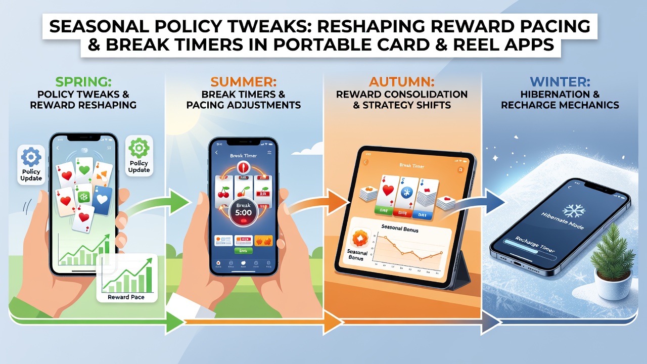 User interface showing break timer countdown alongside seasonal reward progress indicators in a mobile gaming app